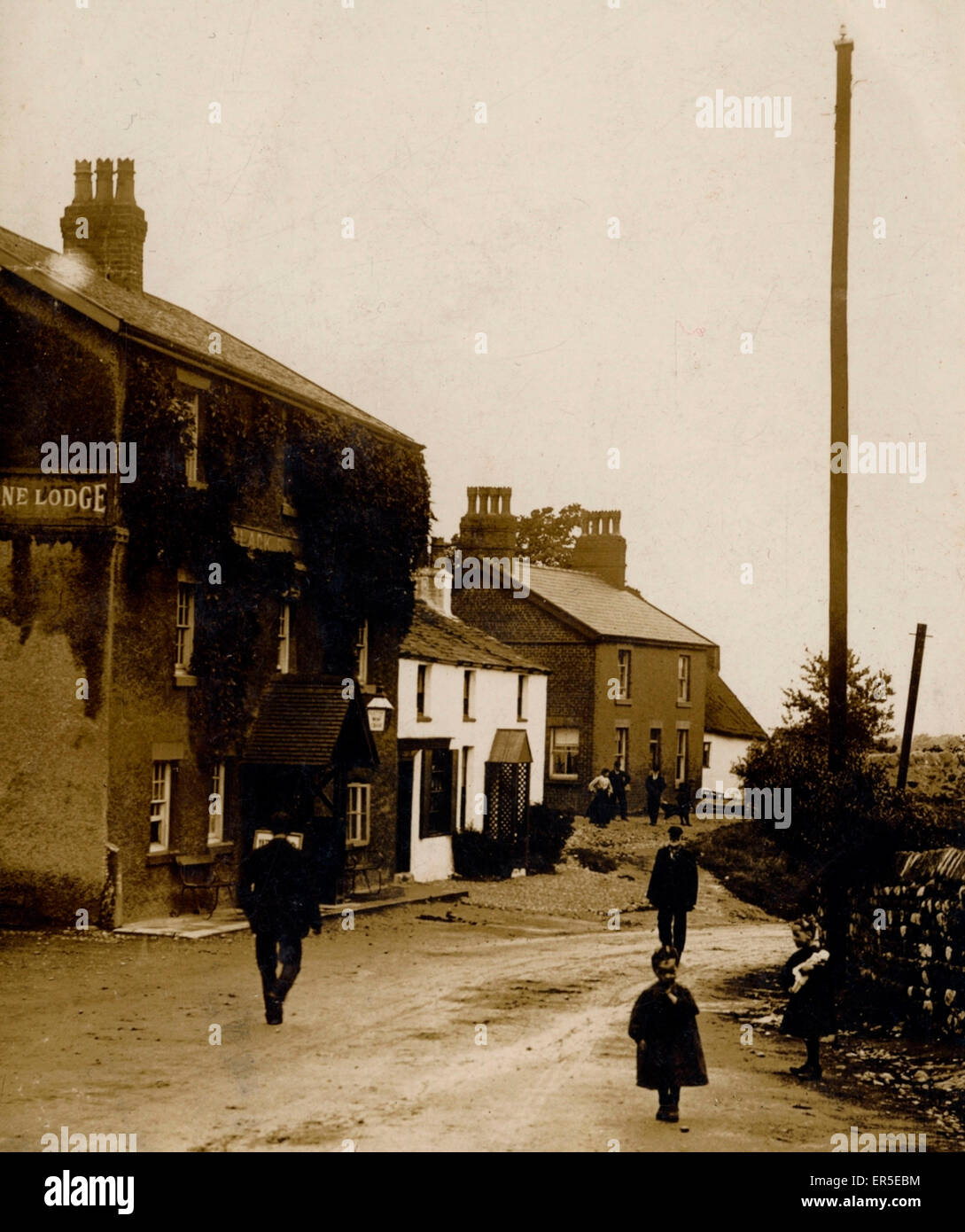 Black Bull Inn, Preesall, Fleetwood, Lancashire, England. 1910s Stock