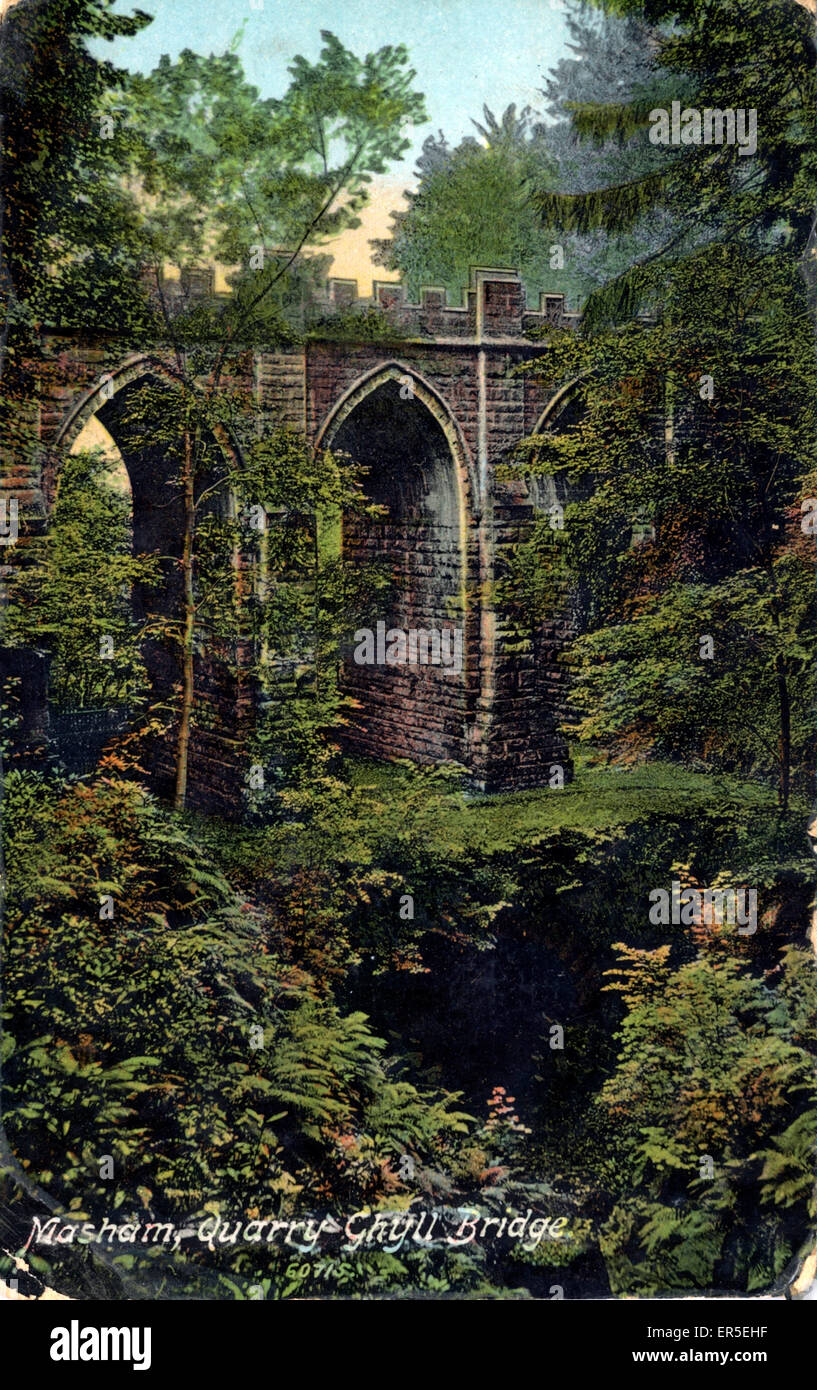 Ghyll Bridge, Masham Quarry, Masham, near Ripon, Yorkshire, England.  1910s Stock Photo