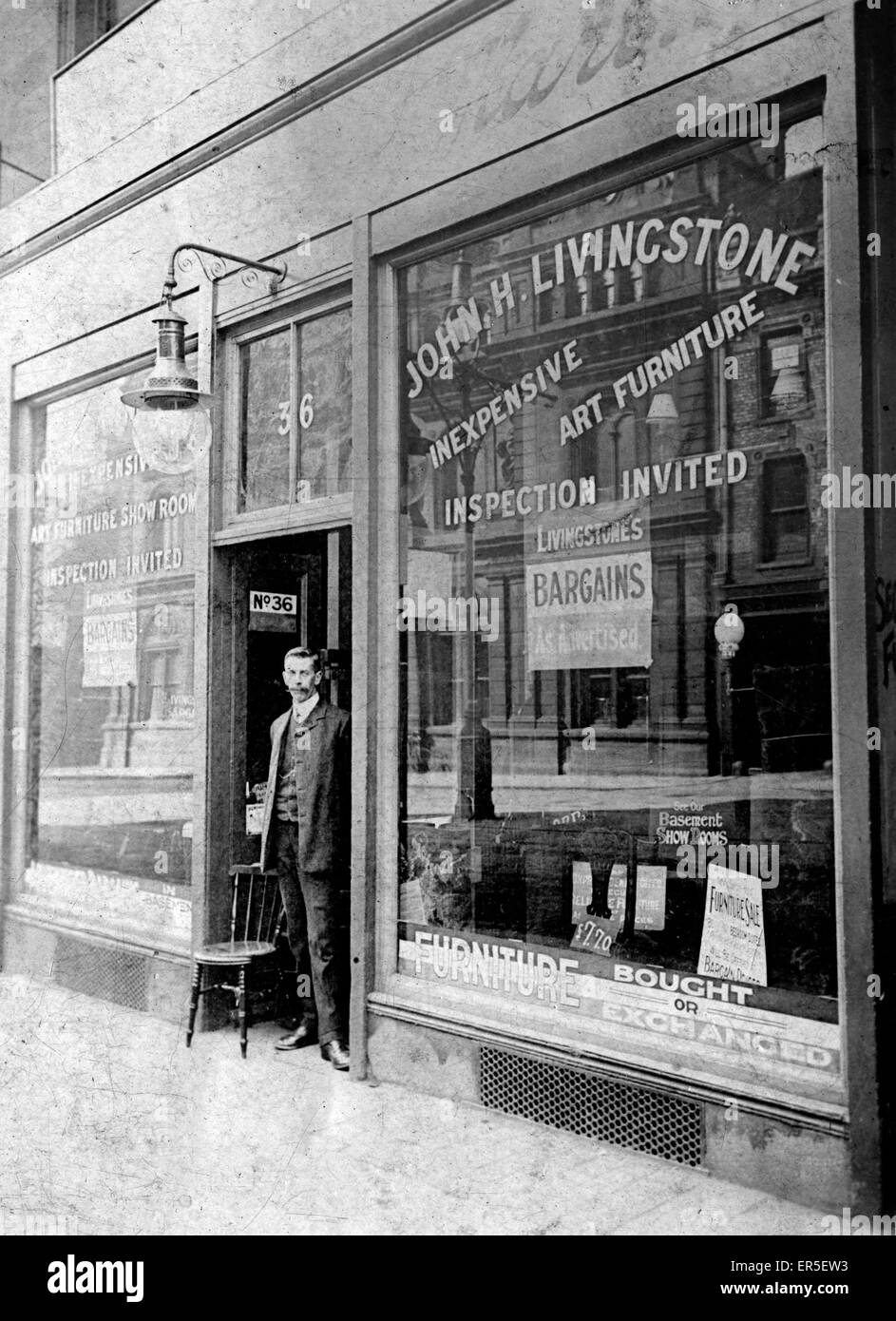 Shopfront Premises of John H Livingstone Art Furniture Stock Photo
