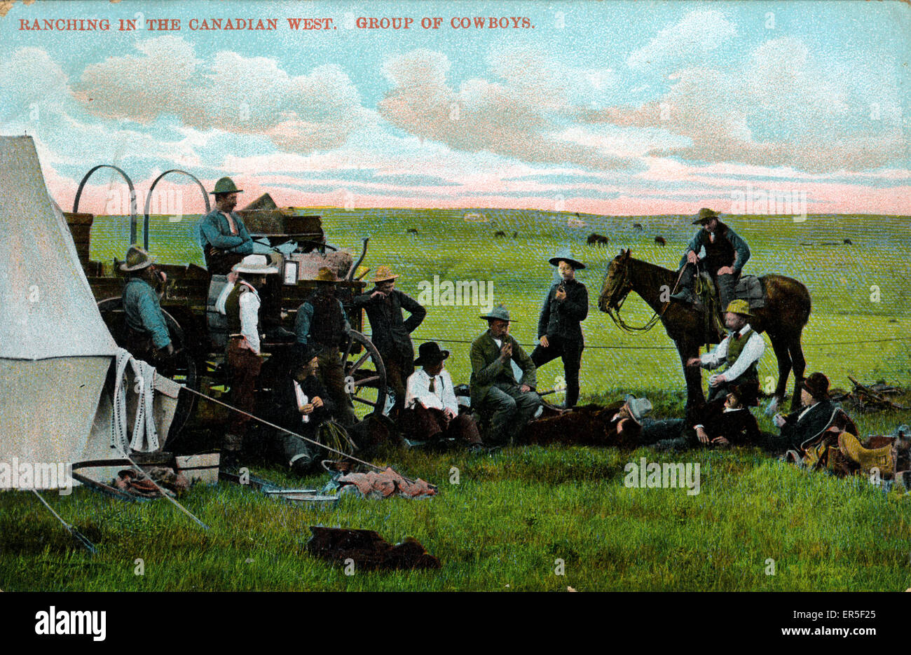 Cowboy Camp, The West Stock Photo Alamy