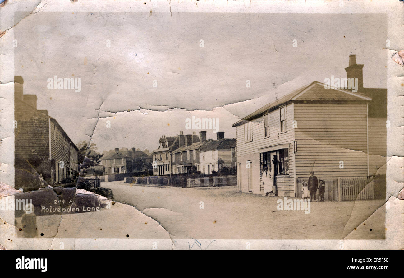 Maytham Road, Rolvenden Layne, Ashford, near Tenterden, Kent, England. Showing Post Office &amp; Stores  1900s Stock Photo