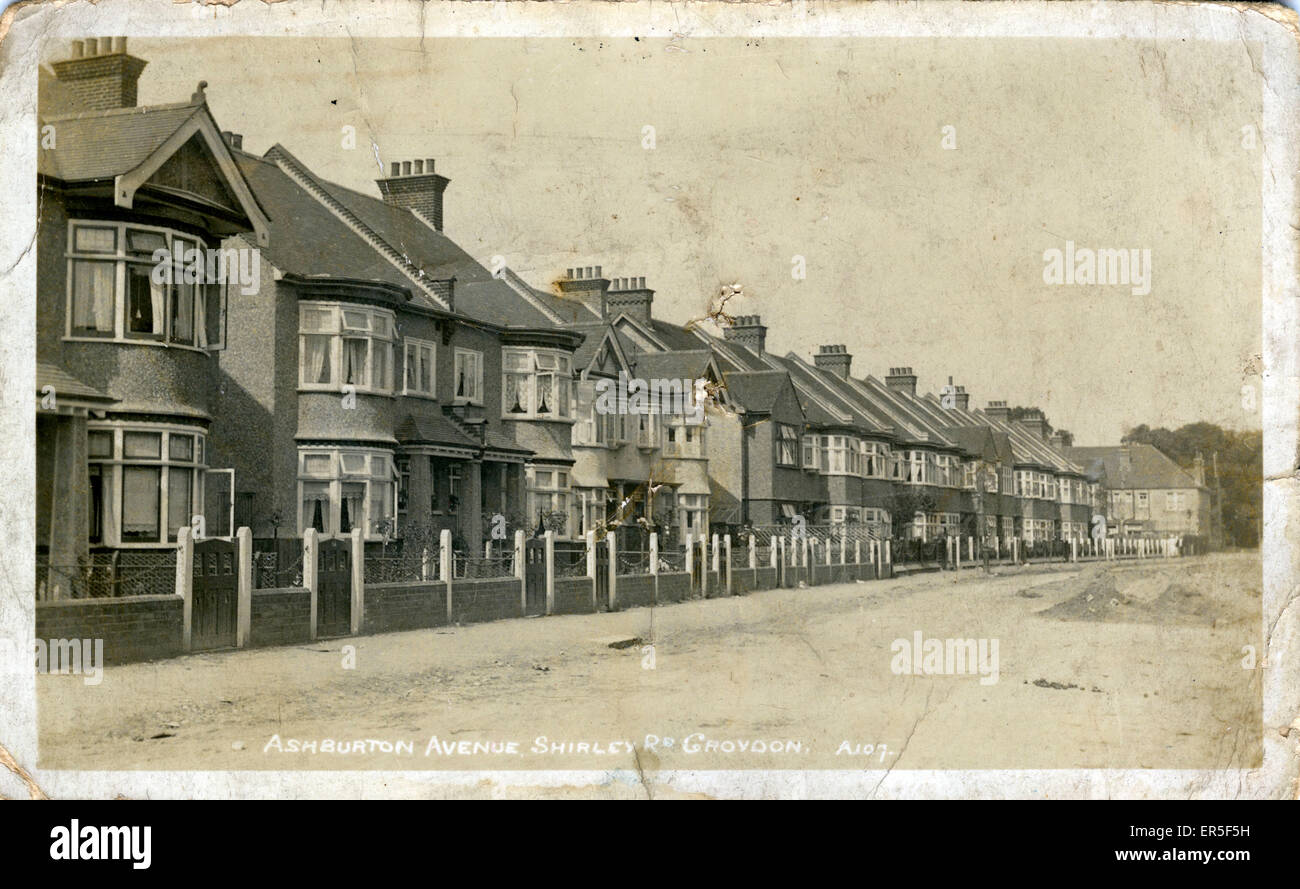 Ashburton Avenue Shirley Road, Croydon, Surrey, England. 1920s Stock