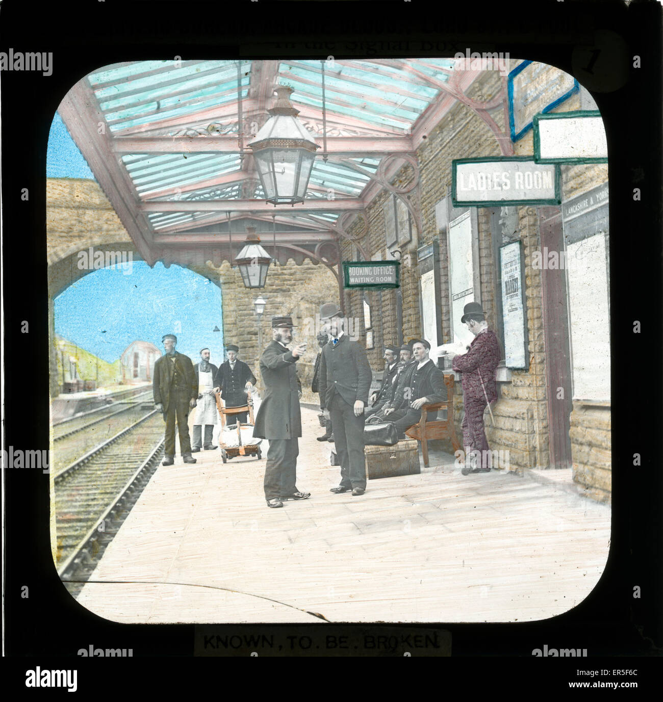 The Railway Station, Thongsbridge, Yorkshire Stock Photo