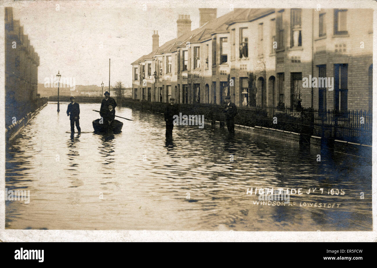 Windsor Road in Flood, Lowestoft, near Great Yarmouth, Suffolk, England