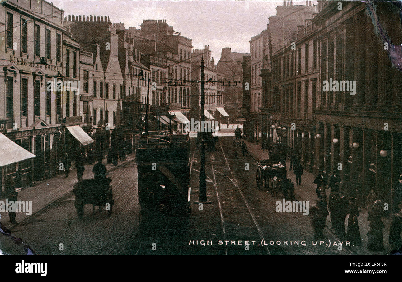 High Street, Ayr, near Prestwick, Ayrshire, Scotland. 1907 Stock Photo