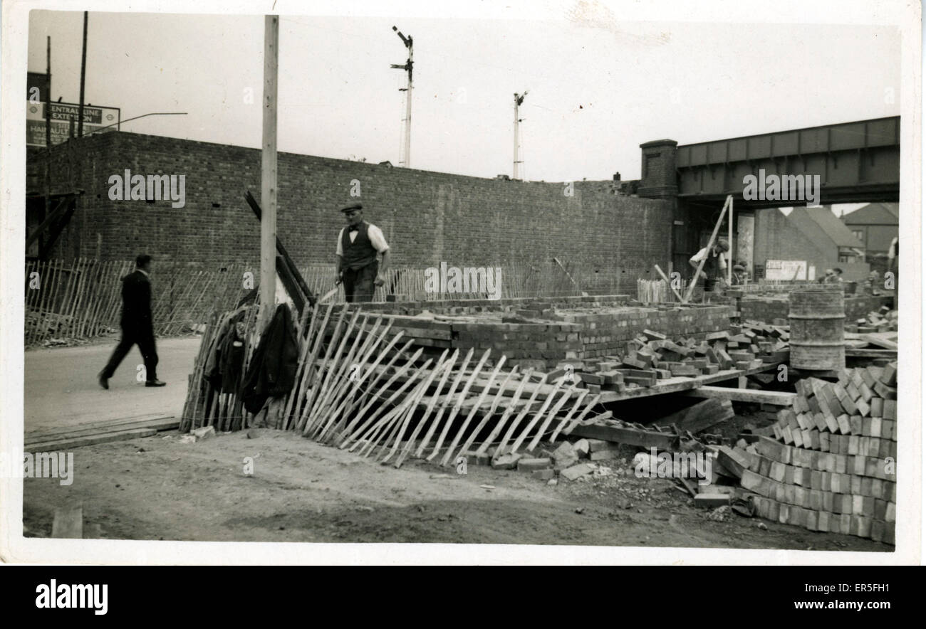 Underground Railway Construction, Hainault, Ilford, near Chigwell, County of London, England