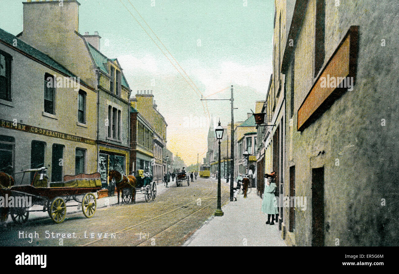 High Street, Leven, Fifeshire Stock Photo Alamy