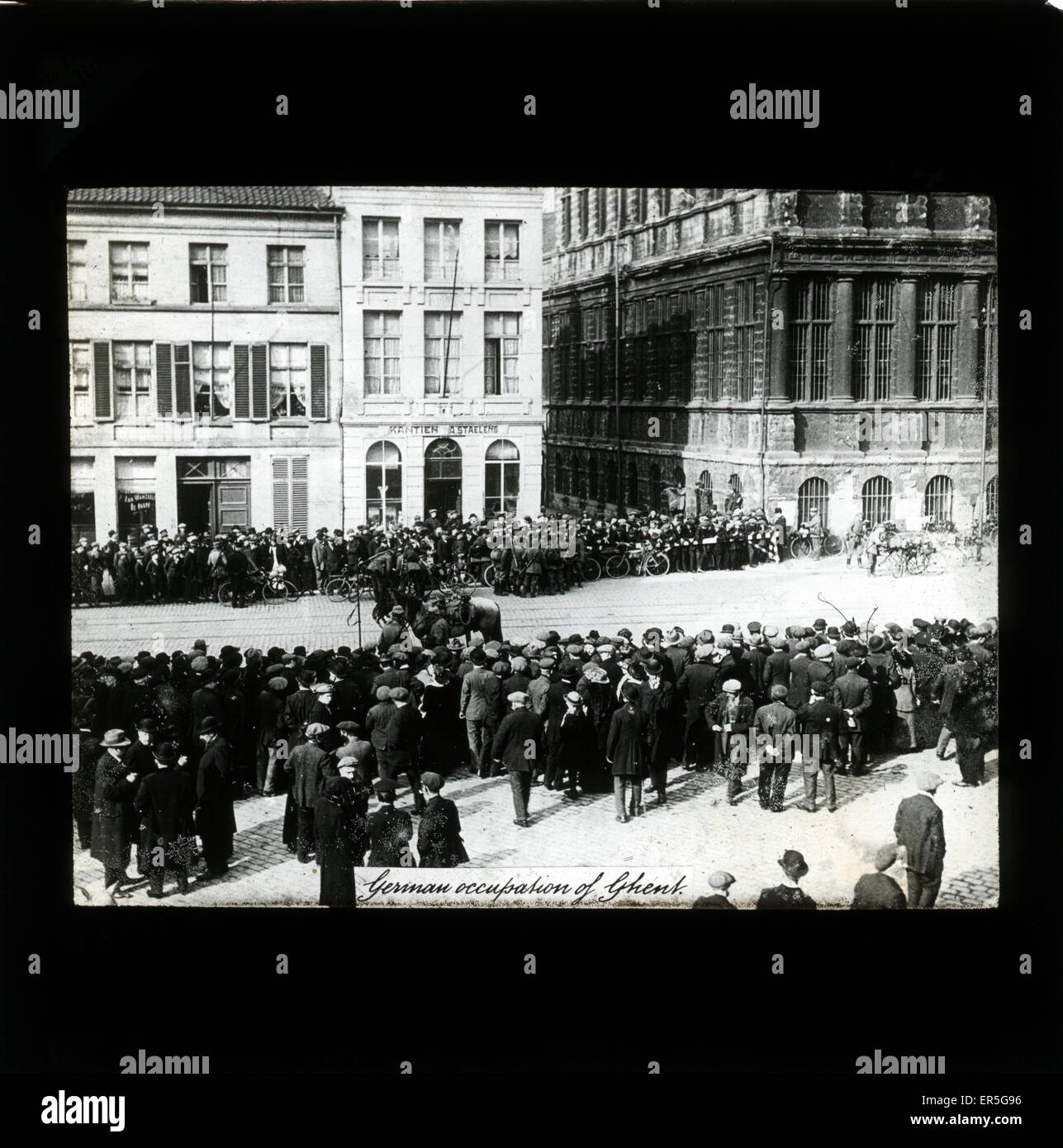WW1 - German Occupying Troops, Ghent, East Flanders Stock Photo