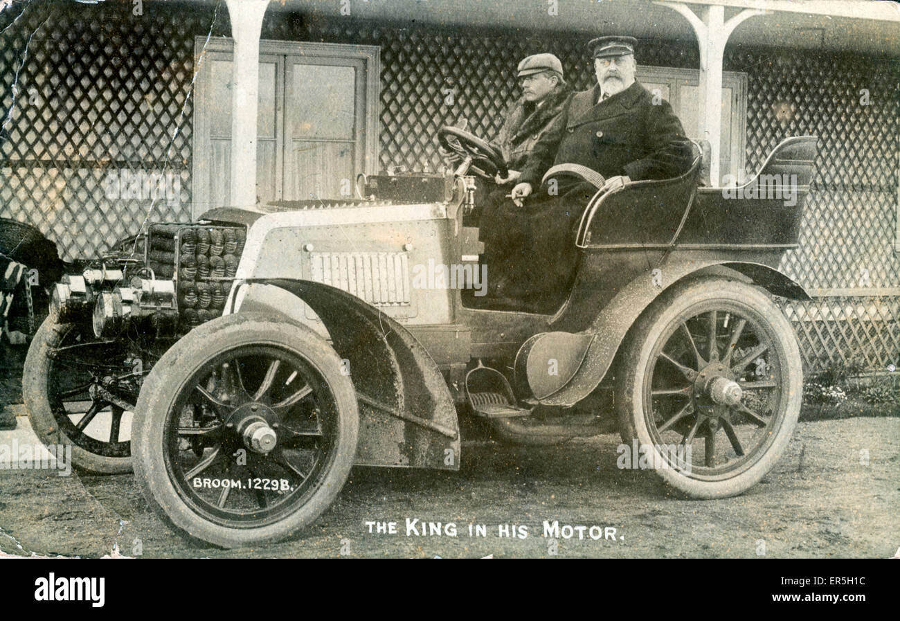 Daimler Vintage Car/Automobile, England. King Edward VII and his 1902 24HP Daimler  1900s Stock Photo