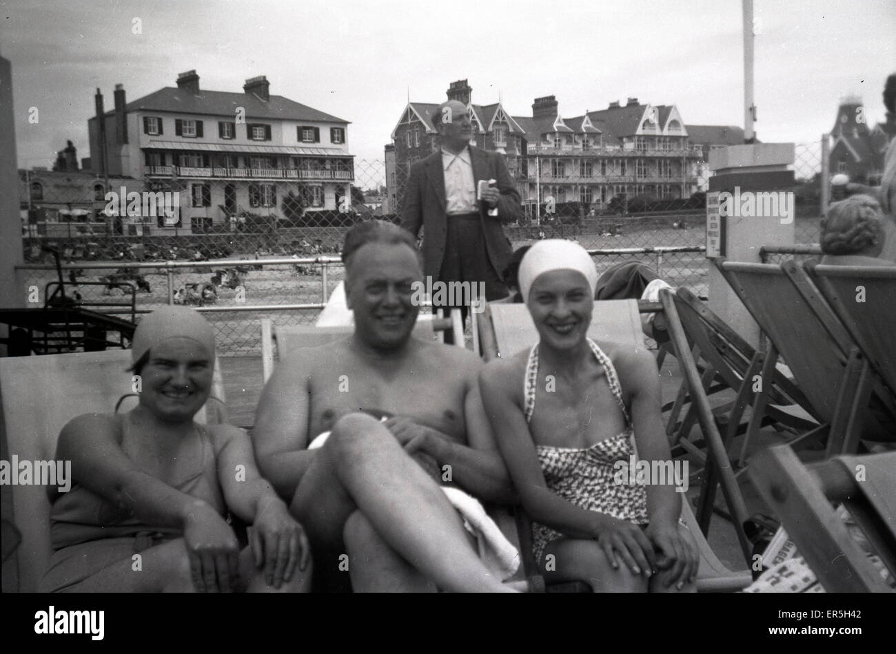 Group of Holidaymakers, Southend on Sea, Essex Stock Photo