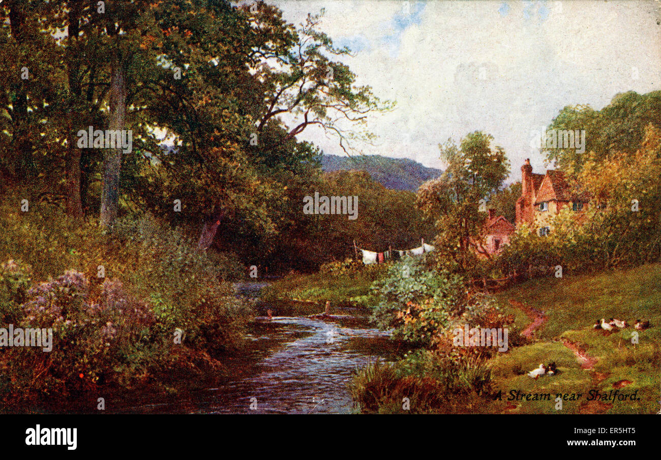 A Stream, Shalford, Guildford, near Godalming, Surrey, England. 1910s