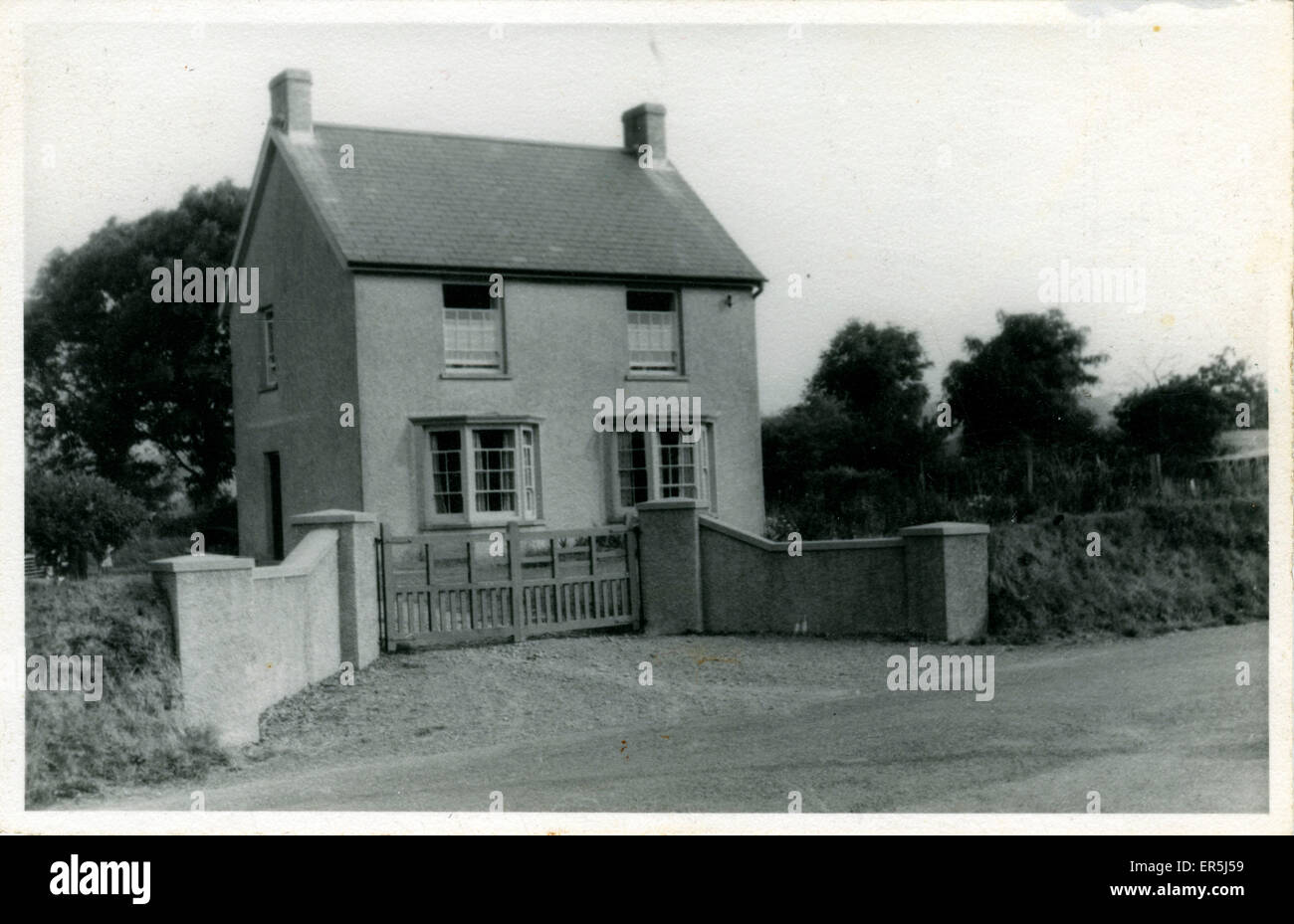 Detached House, Clarbeston Road, near Haverfordwest, Carmarthenshire, Wales.  1940s Stock Photo