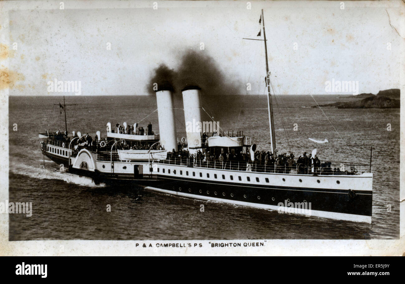 Paddle Steamer Brighton Queen, . Owned by P & A Campbell Ltd 1930s