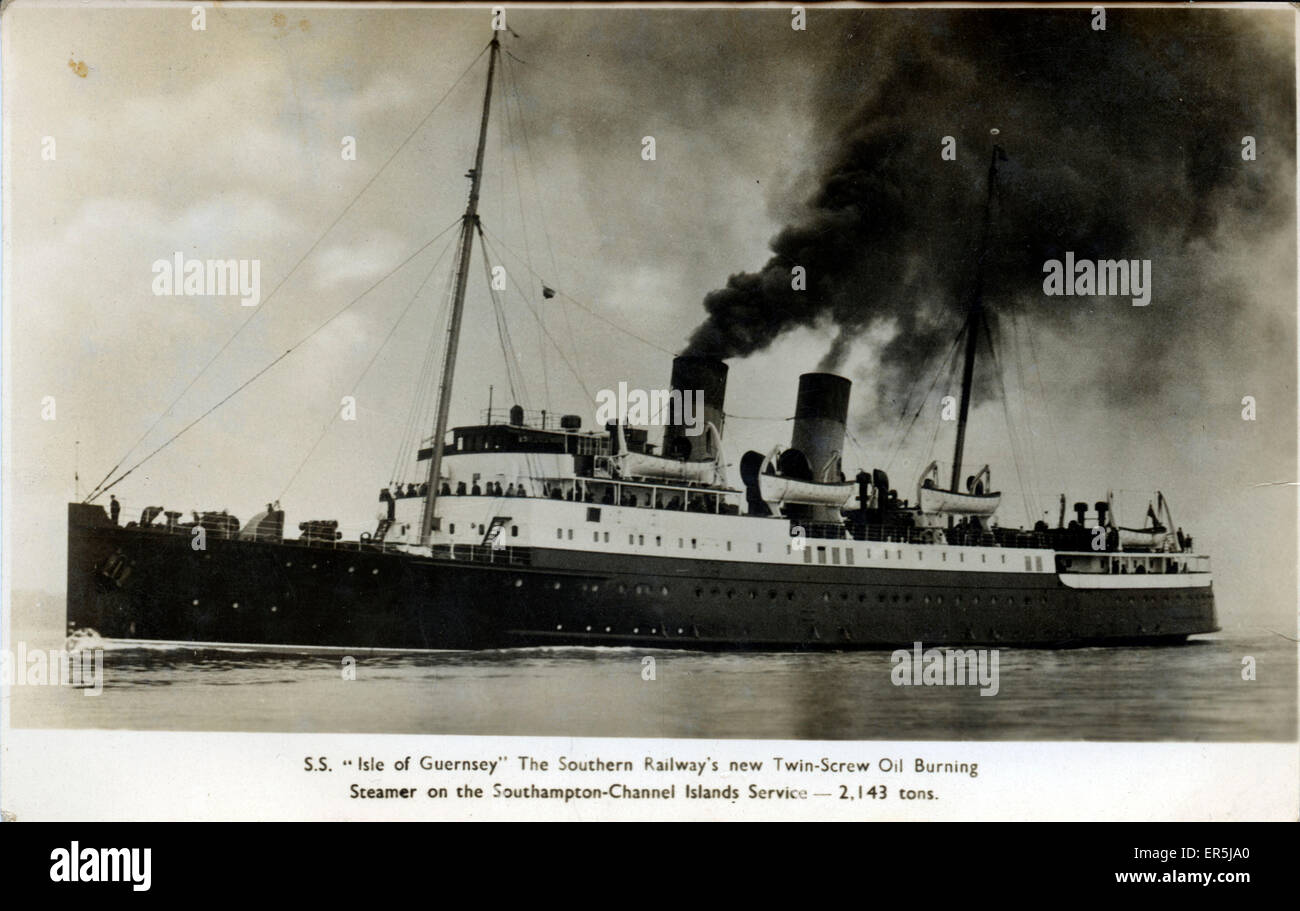 Steam Ship Isle of Guernsey Railway Boat Stock Photo