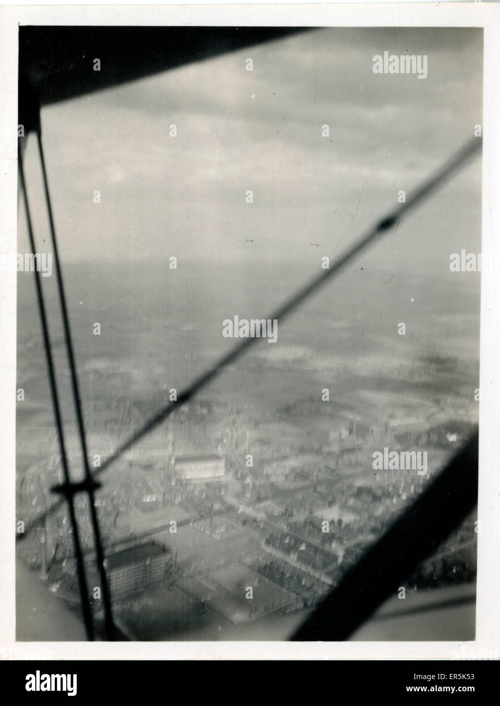 View from World War Two Biplane, England Stock Photo