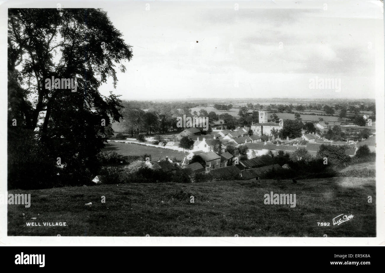 The Village, Well, Bedale, England Stock Photo Alamy