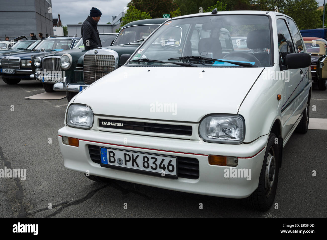 BERLIN - MAY 10, 2015: City car Daihatsu Mira L200. 28th Berlin-Brandenburg Oldtimer Day Stock Photo