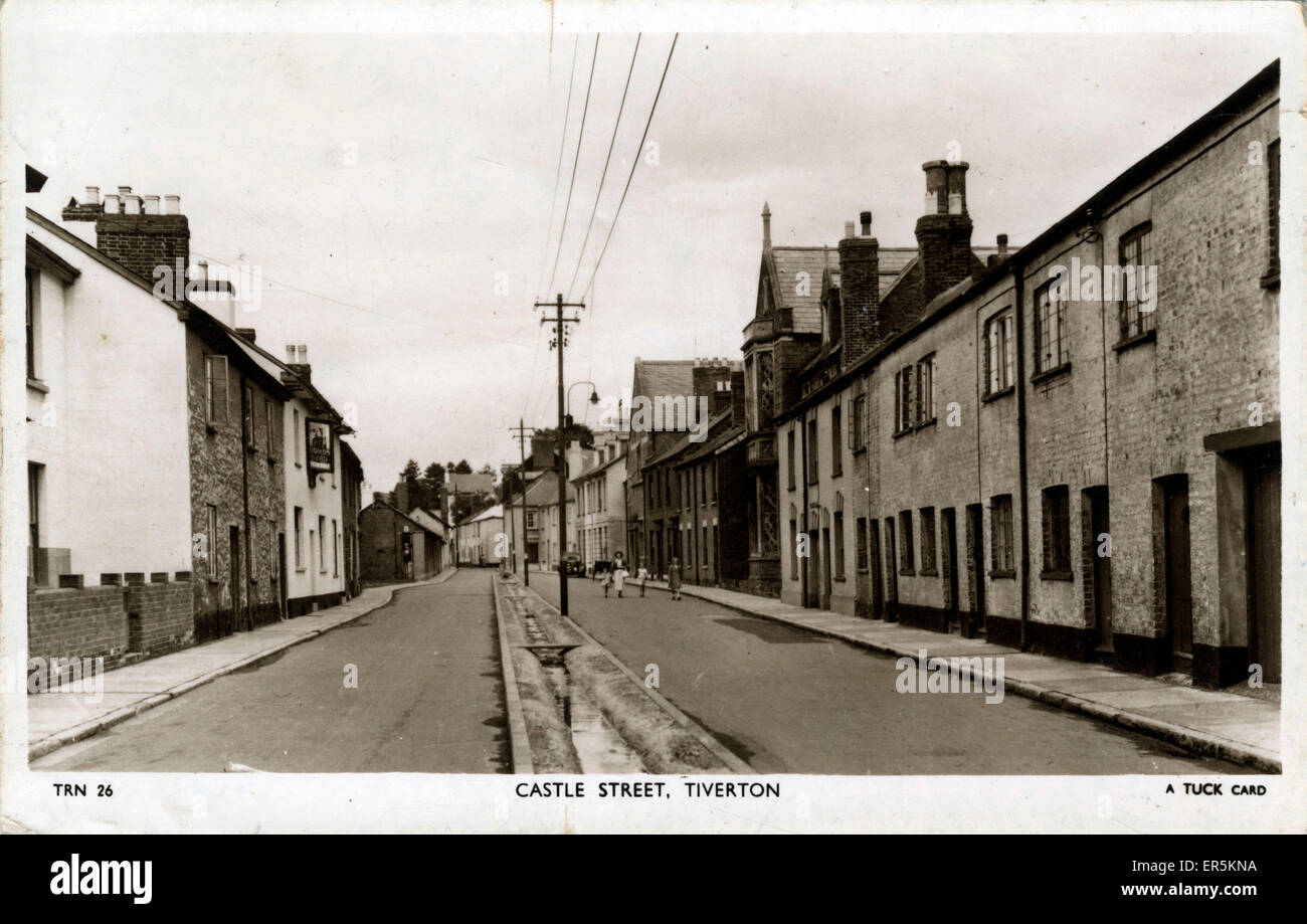 Castle Street, Tiverton, near Taunton, Devon, England. 1920s Stock