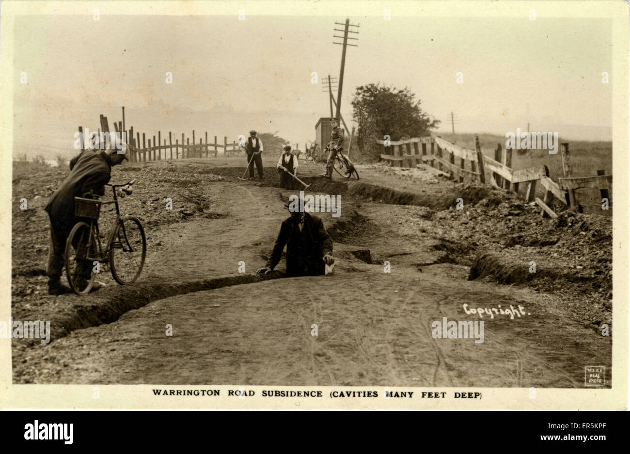 Subsidance Fractures, Warrington Road, Northwich, Cheshire, England