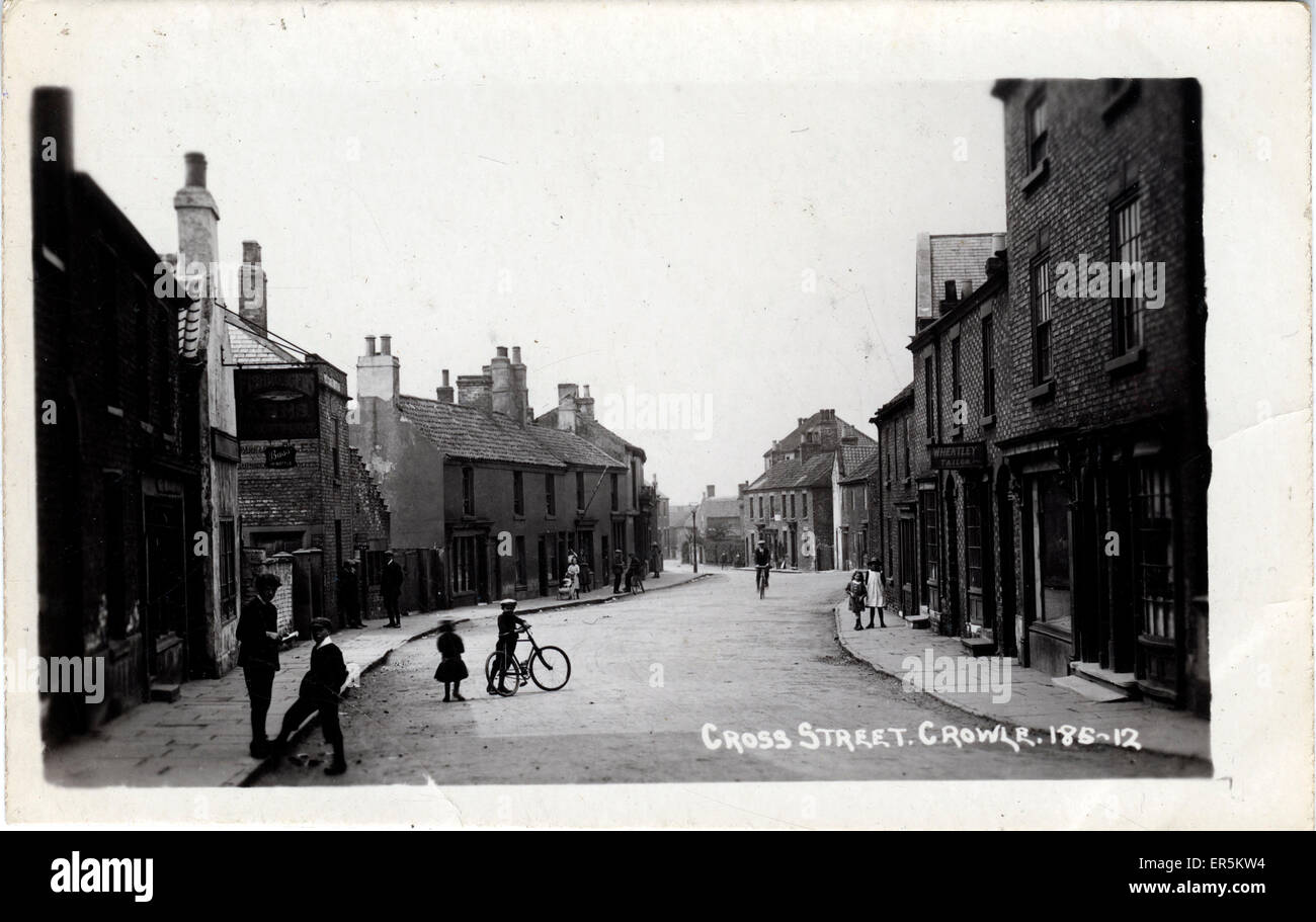 Cross Street, Crowle, Scunthorpe, Lincolnshire, England. 1910s Stock