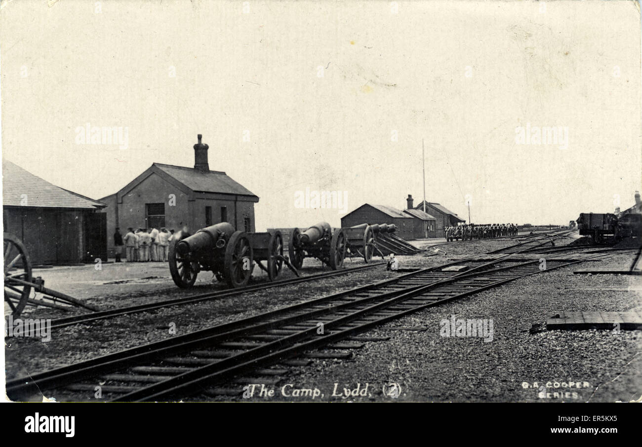 World War One Army Camp, Railway & Cannons, Lydd Stock Photo