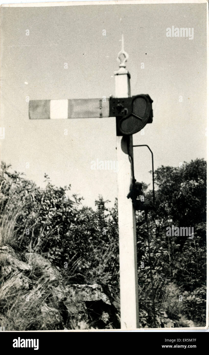 Railway Signal, Sprotbrough, Doncaster, Yorkshire, England. Originally Hull &amp; Barnsley Railway.  1964 Stock Photo