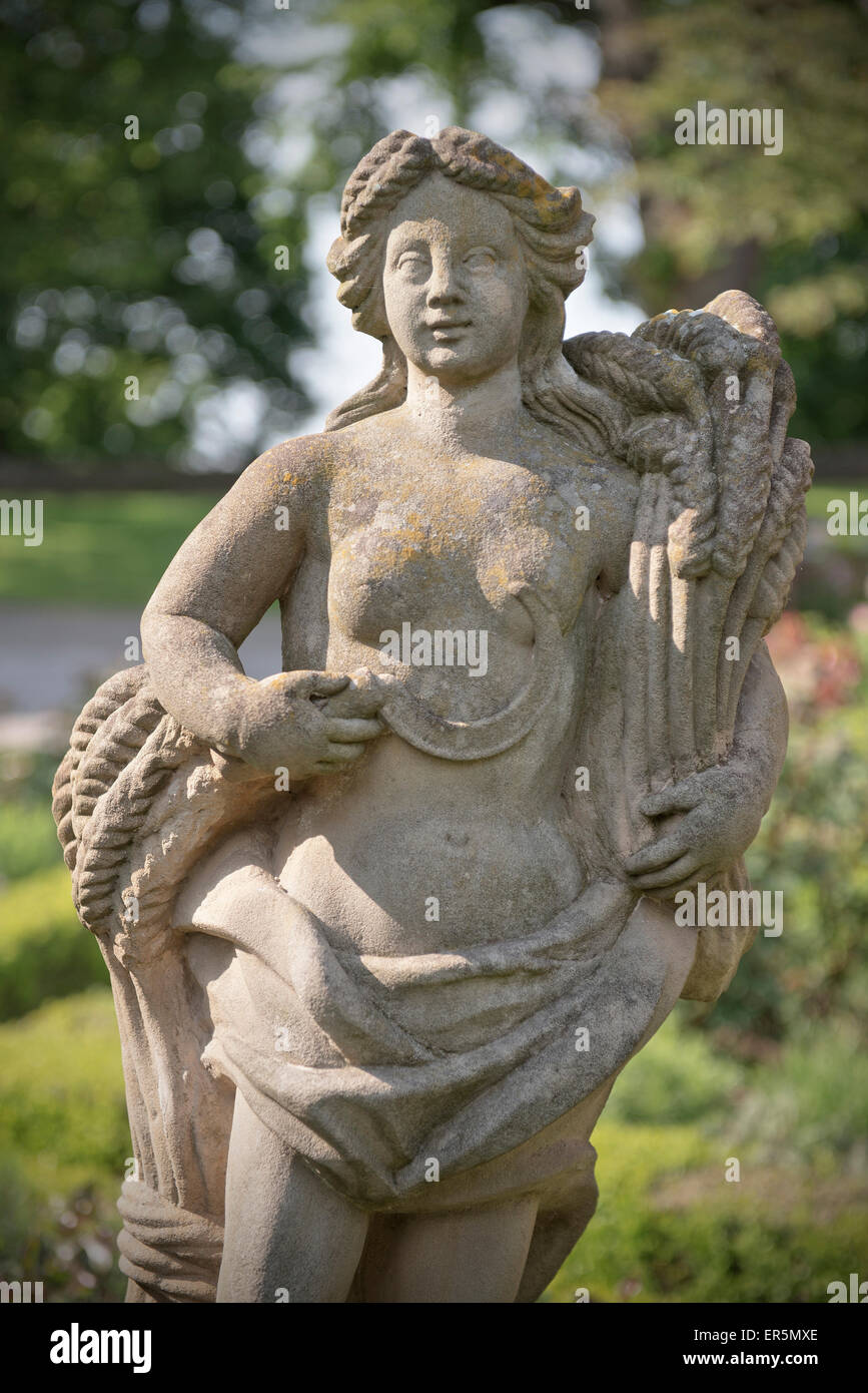 Statue in the gardens of the castle Burggarten, Rothenburg ob der Tauber, Romantic Road, Franconia, Bavaria, Germany Stock Photo