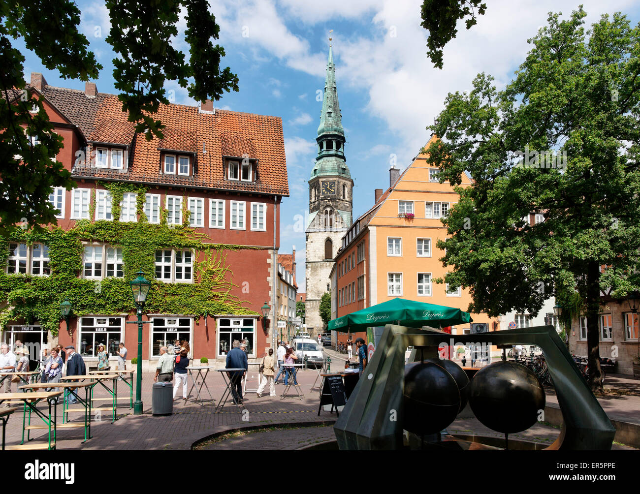 Ballhofplatz and Kreuzkirche, Hannover, Lower Saxony, Germany Stock Photo