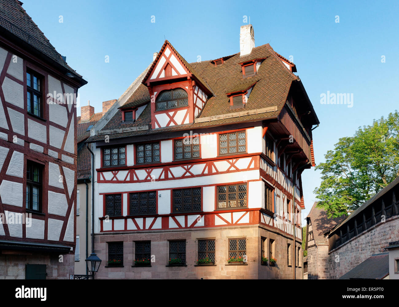 Albrecht Duerer House, Place of work and life of the artist Albrecht Duerer 1471-1528, Tiergaertnertorplatz Square, Nuremberg, M Stock Photo