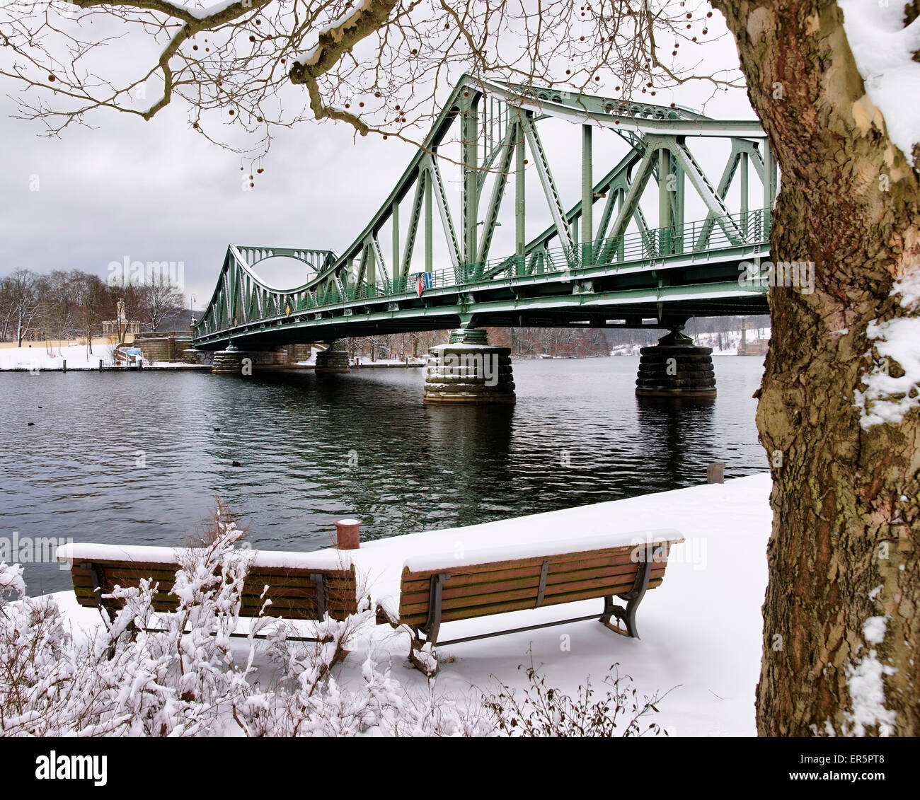 Glienicke Bridge, Havel, connects Potsdam with Berlin, Potsdam, Brandenburg, Germany Stock Photo