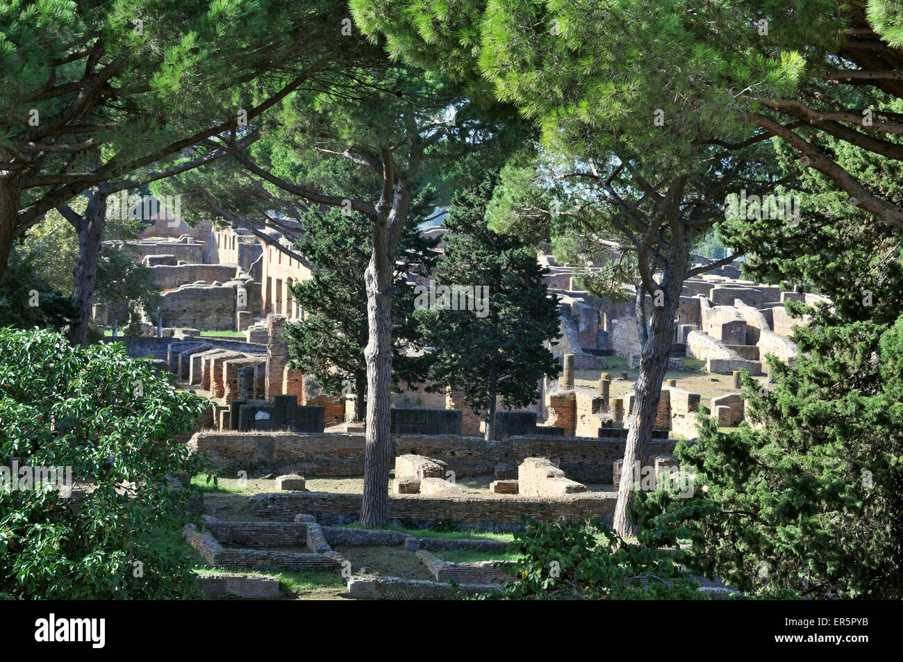 Excavations of Ostia Antica and Terme di Nettuno, Ostia near Rome, Italy Stock Photo