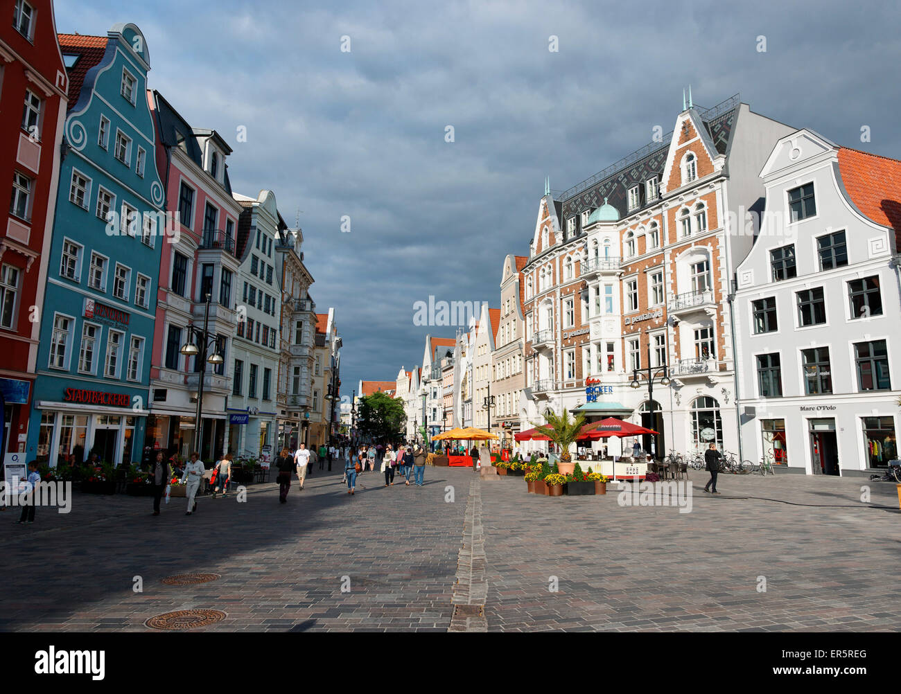 Kroepelin Street, Hanseatic City of Rostock, Mecklenburg-Western Pomerania, Germany Stock Photo