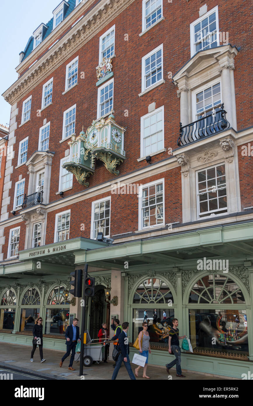 Fortnum's Chime Clock, Fortnum & Mason Department Store, Piccadilly, City of Westminster, London, England, United Kingdom Stock Photo