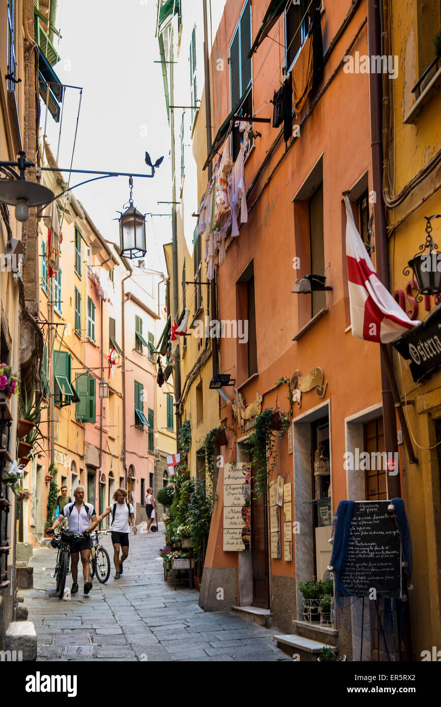 Main street Via Capellini, Porto Venere, Province of La Spezia, Liguria,  Italy Stock Photo - Alamy