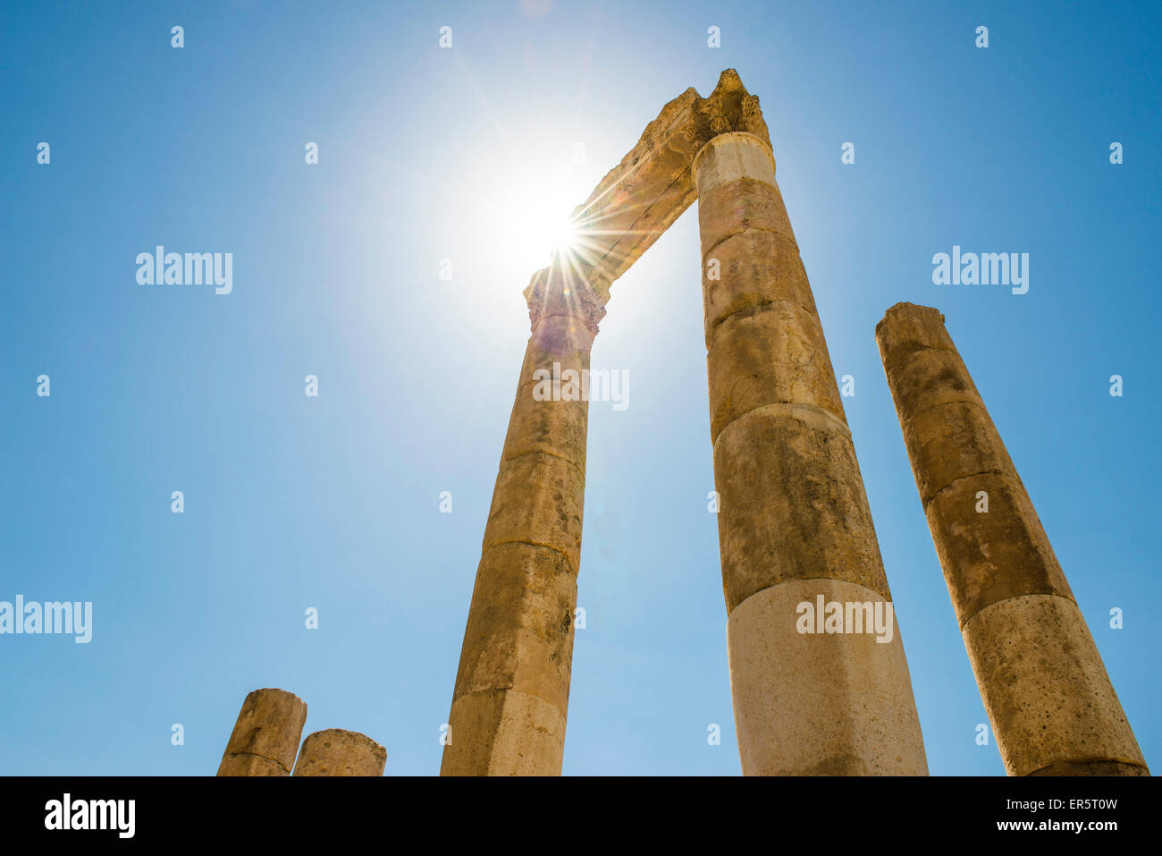 Temple of Hercules in sunlight, Amman, Jordan, Middle East Stock Photo