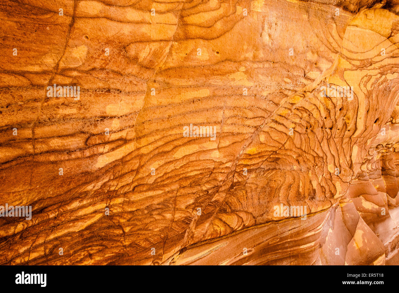 Sedimentary rock structure, Wadi Mujib, Jordan, Middle East Stock Photo