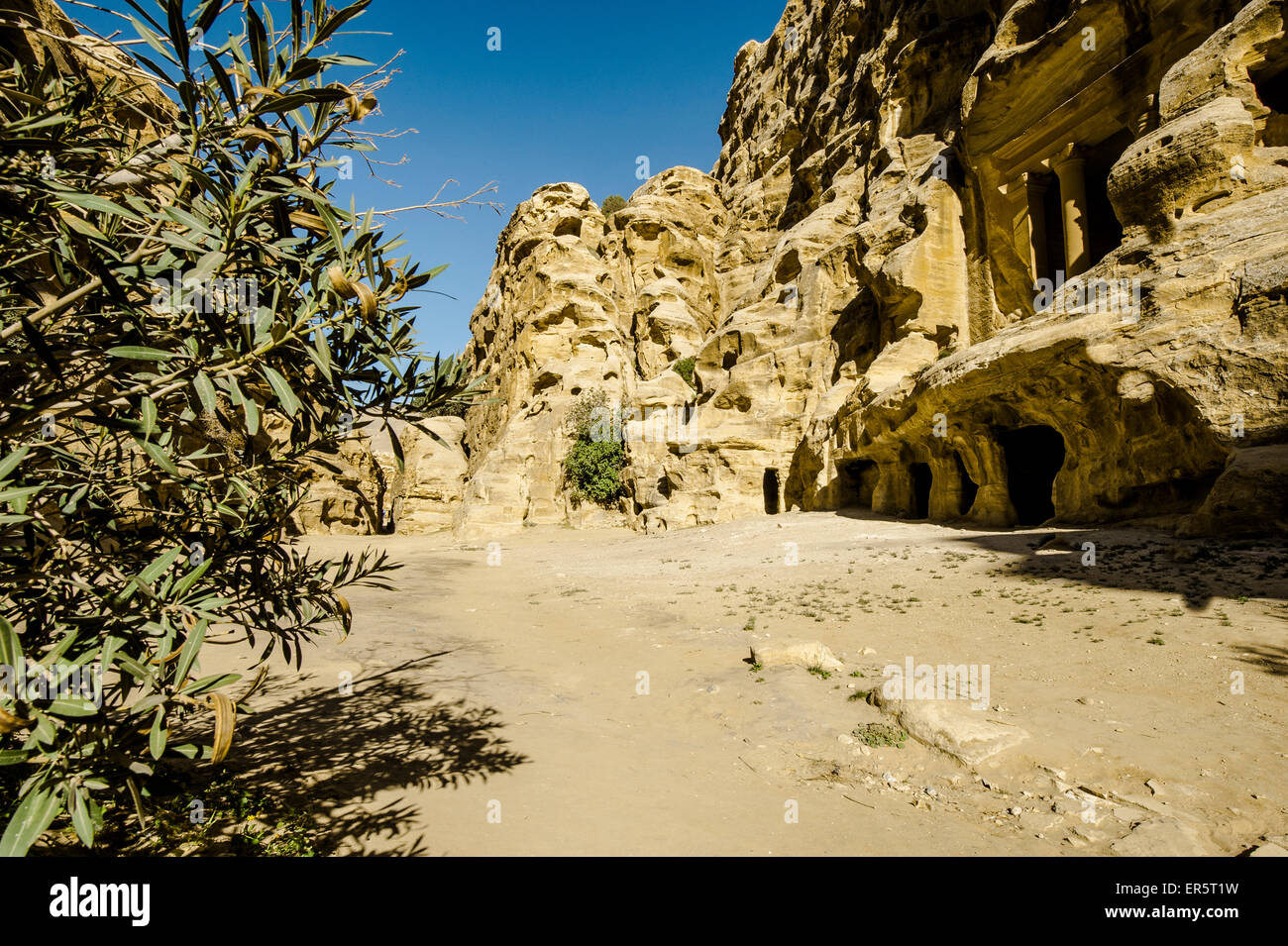 Temple, Siq el-Barid, Little Petra, Wadi Musa, Jordan, Middle East Stock Photo