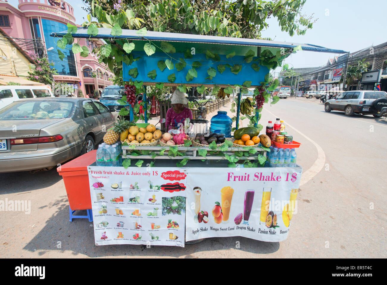 Village Market at Chong Khneas, near Siem Reap, Cambodia Stock