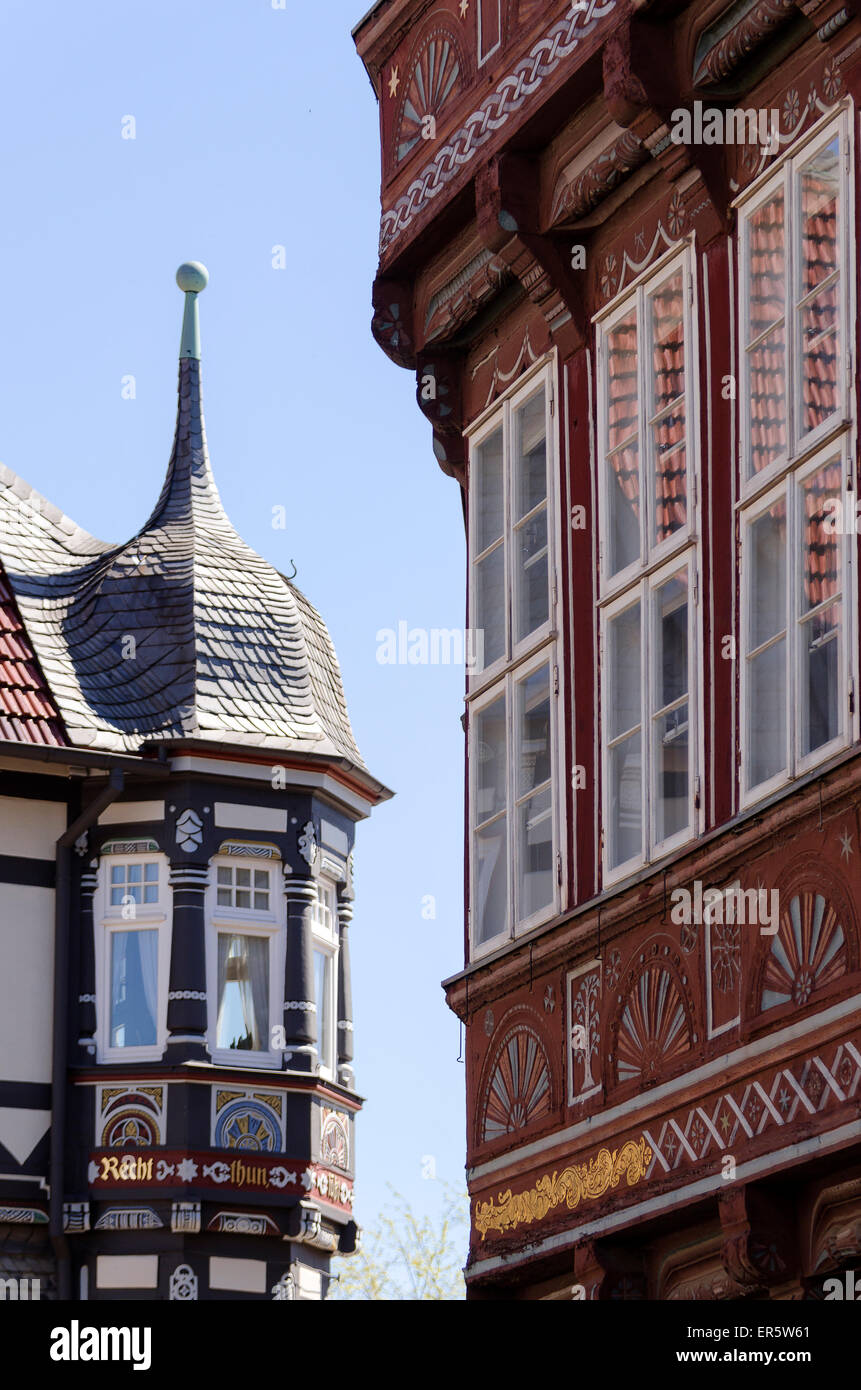 Half-timbered house, Goslar, Harz, Lower-Saxony, Germany, Europe Stock Photo
