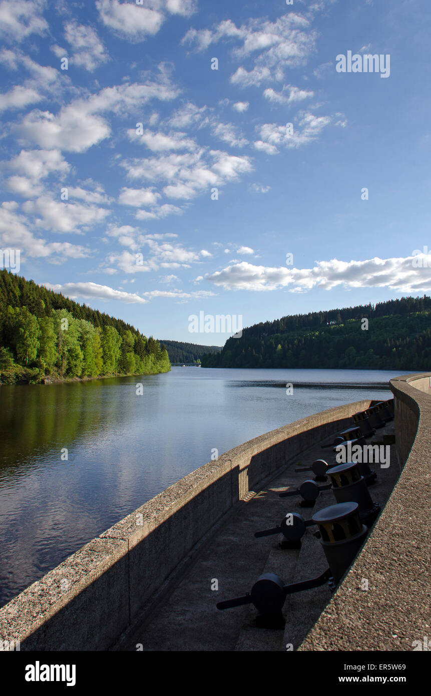 Barrage, Oker reservoir, Harz, Lower-Saxony, Germany, Europe Stock Photo