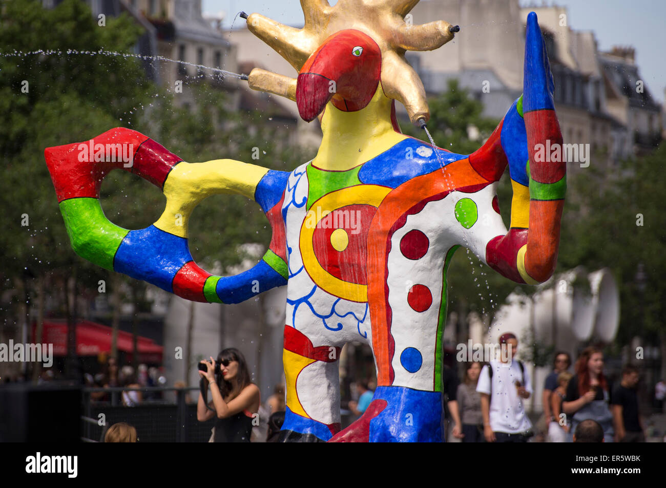 La fontaine Stravinsky, fountain from Niki de Saint Phalle and Jean Tinguely, Paris, France, Europe Stock Photo