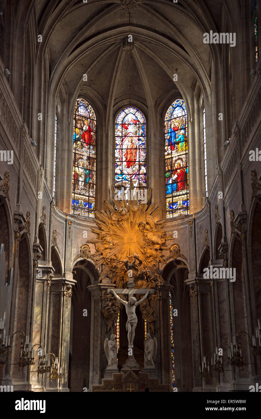 Interior view of the Saint Merri church, Paris, France, Europe Stock Photo