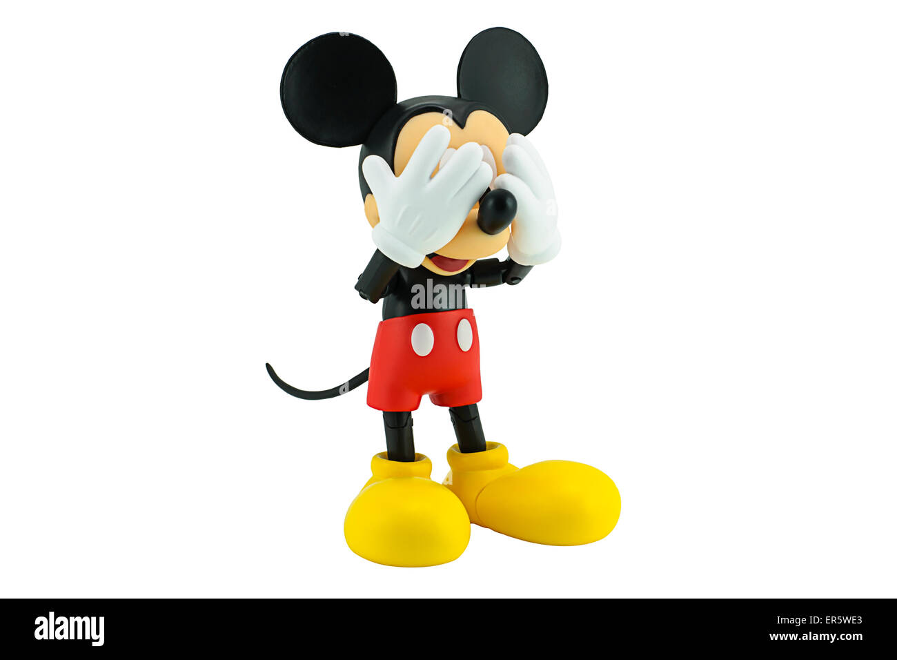 Bangkok, Thailand - January 5, 2015: Mickey Mouse action figure the official mascot of The Walt Disney Company. Mickey Mouse is Stock Photo