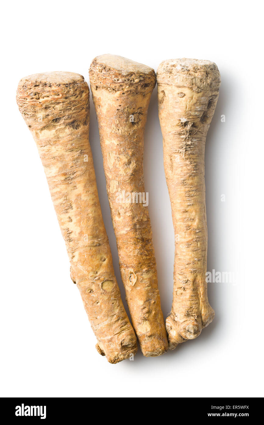 fresh horseradish root on white background Stock Photo Alamy