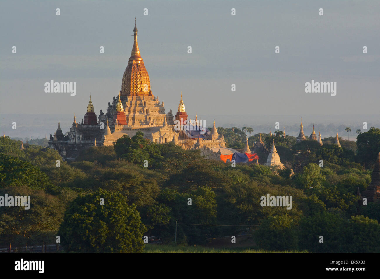 Ananda pagoda at sunrise, Old Bagan, Myanmar, Burma Stock Photo