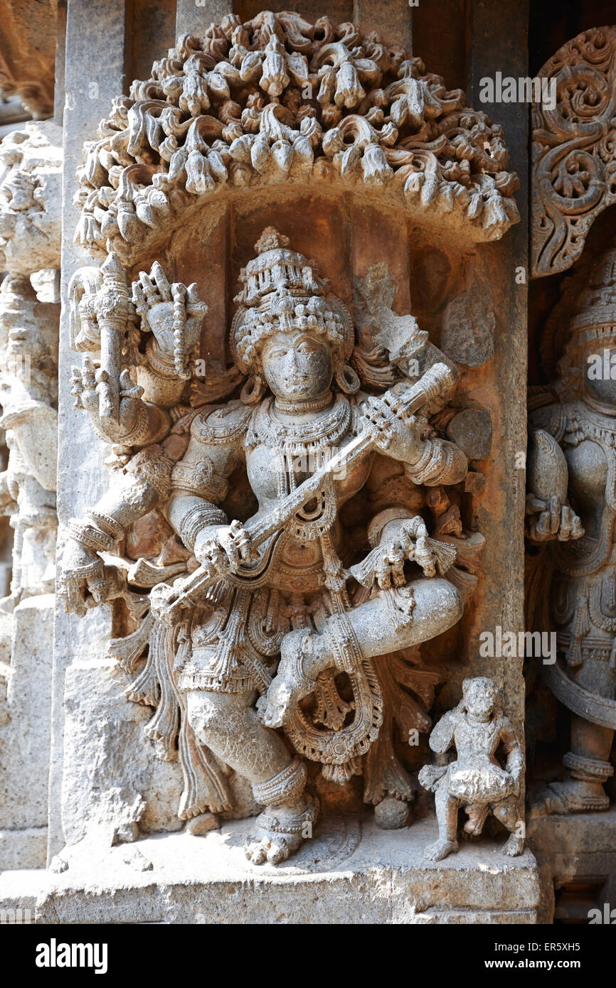 Hindu god, Chennakesava Temple, Somanathapura, Karnataka, India Stock Photo