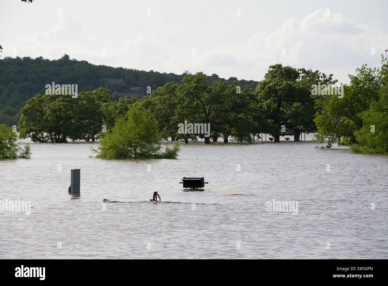 Mannford, Oklahoma, USA. 27th May, 2015. Flood waters have