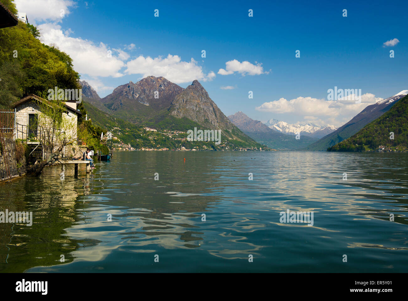 Gandria, Lugano, Lake Lugano, canton of Ticino, Switzerland Stock Photo