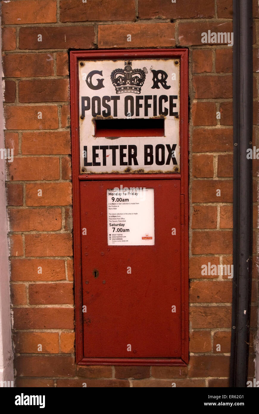 Traditional posting box, Lavant Street, Petersfield, Hampshire, UK. Stock Photo