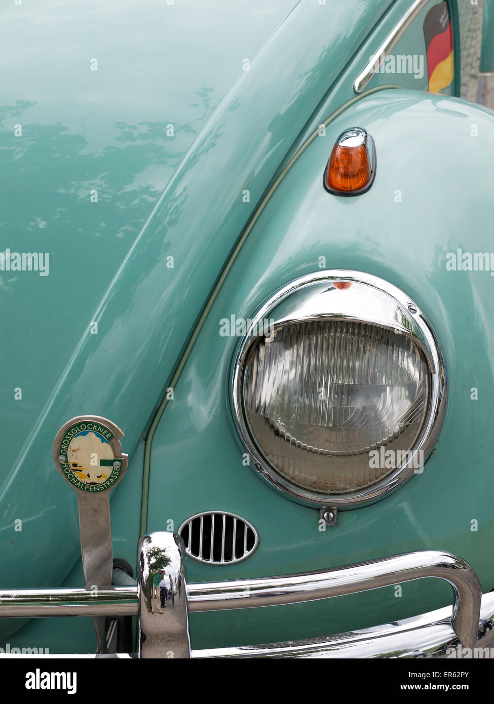 Fender with headlight of a VW Beetle vintage fifties, Germany Stock Photo